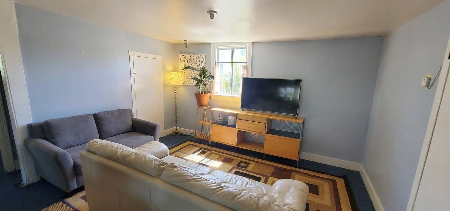 Staged bedroom after