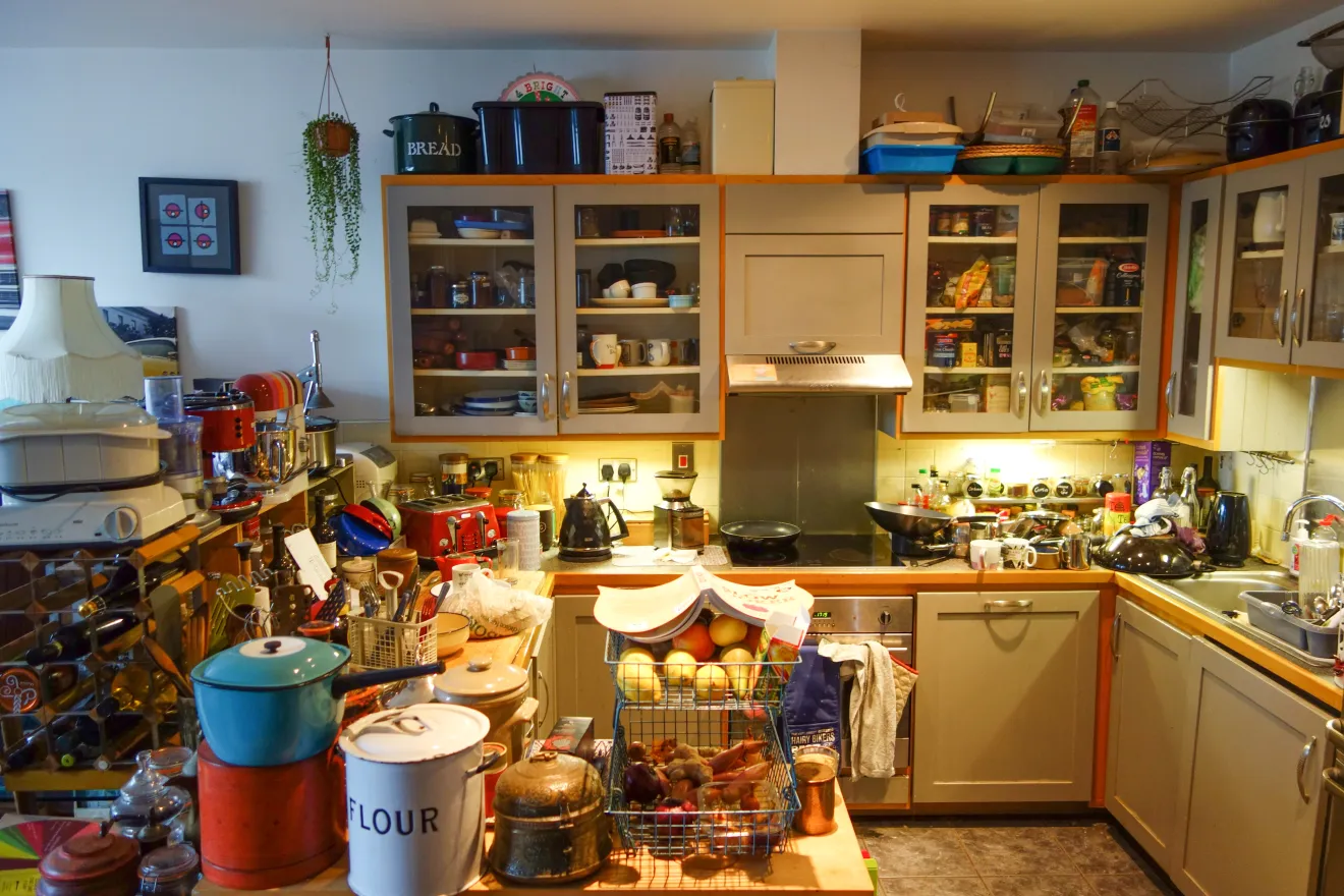 Empty dining room before staging